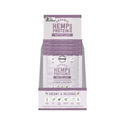 Hemp Foods Australia Organic Hemp Protein Shake Mixed Berry Sachet 35g x 7 Display